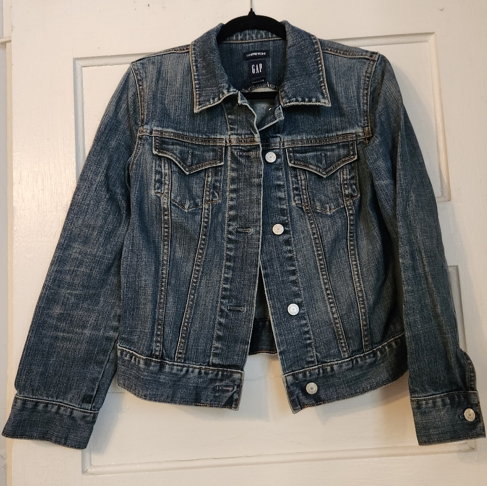 GAP Blue Jean Jacket, Vintage, Y2K, Denim EUC Size Small Stretch, Spring, Fall